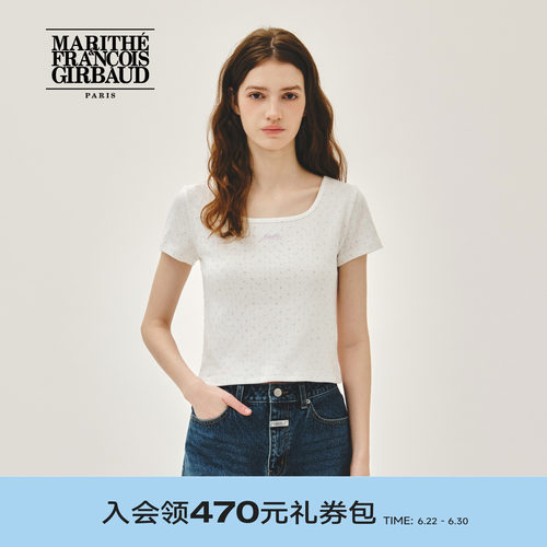 MARITHE女士碎花短T恤