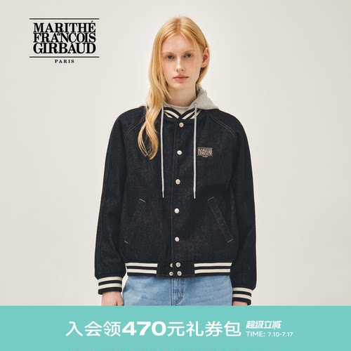 MARITHE插肩袖牛仔学院风夹克