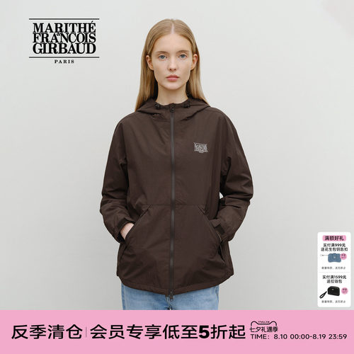 MARITHE经典LOGO连帽防风夹克