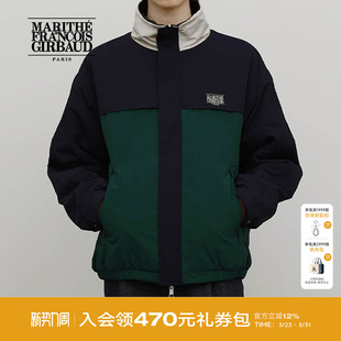 MARITHE经典 男女情侣撞色刺绣立领外套25年秋冬 LOGO双面穿夹克