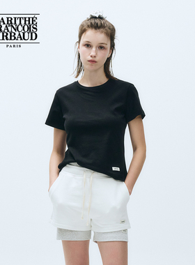 MARITHE女士基础款短袖T恤潮流正肩修身针织圆领上衣2025年夏韩系