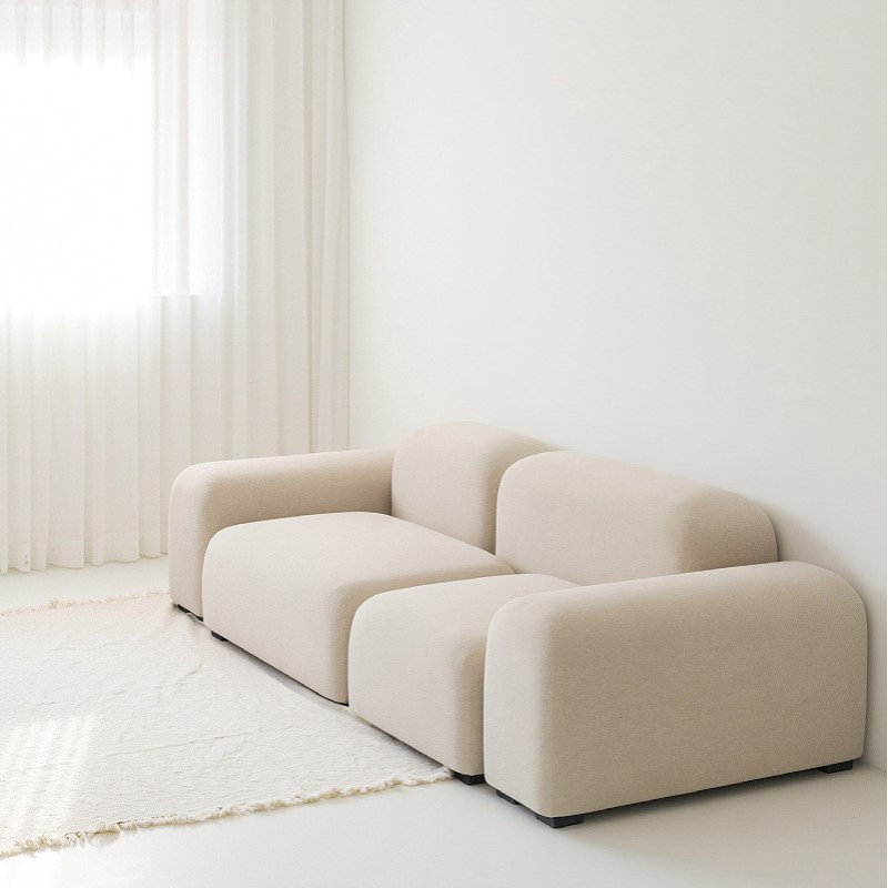 北美布艺简约小户型韩式民宿轻奢客厅极简创意三人位乳胶网红沙发