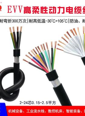 信号控制线EVV2 3 4 5 6 8 24芯耐弯折耐磨护套线 高柔性动力电缆