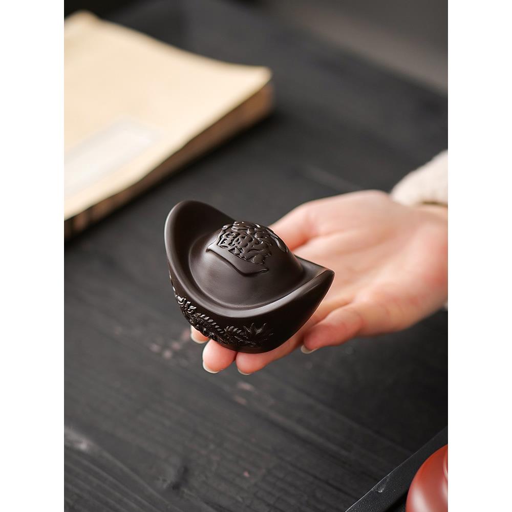 紫色粘土覆古锭茶宠物精品可以用来提高盖子,壶盖架,盖碗,茶盖