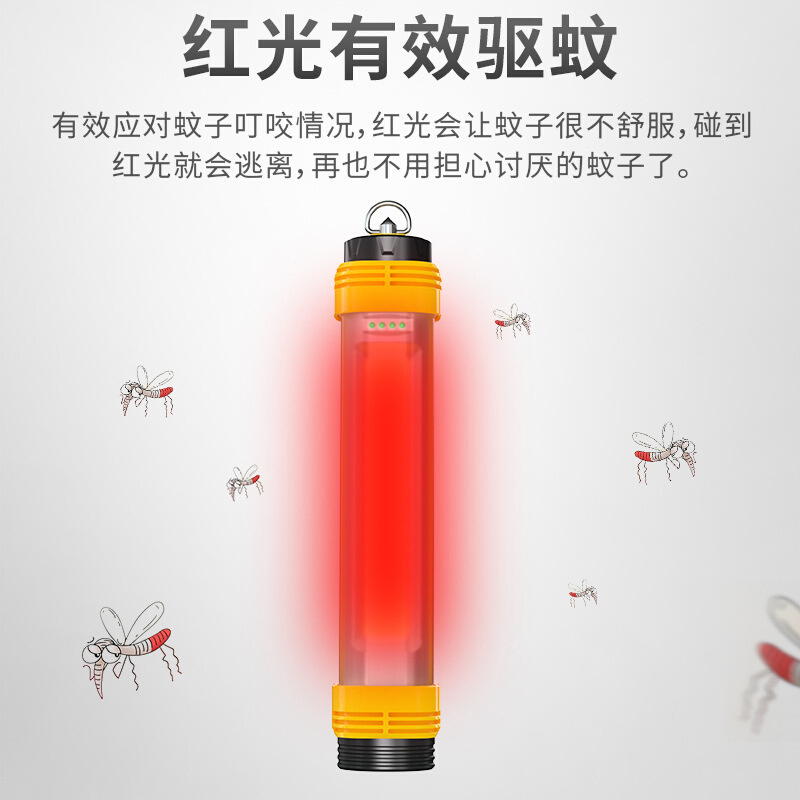 新款户外多功能野营灯LED修车照明灯双强磁红光有效驱蚊露营灯