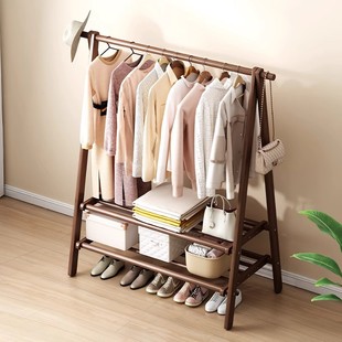 家用客厅卧室落地挂衣架现代简约衣帽置物架可折叠立式 晾衣架