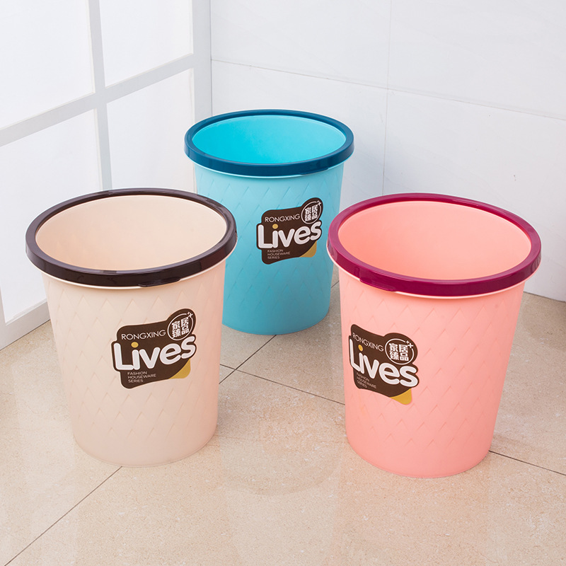 创意简约塑料压圈垃圾桶家用无盖干湿垃圾桶垃圾分类垃圾桶