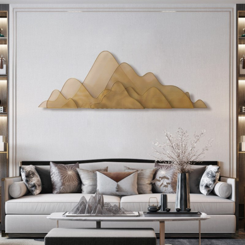 轻奢新中式大型网山金属铁艺壁饰壁挂墙面装饰挂件墙上装饰品创意