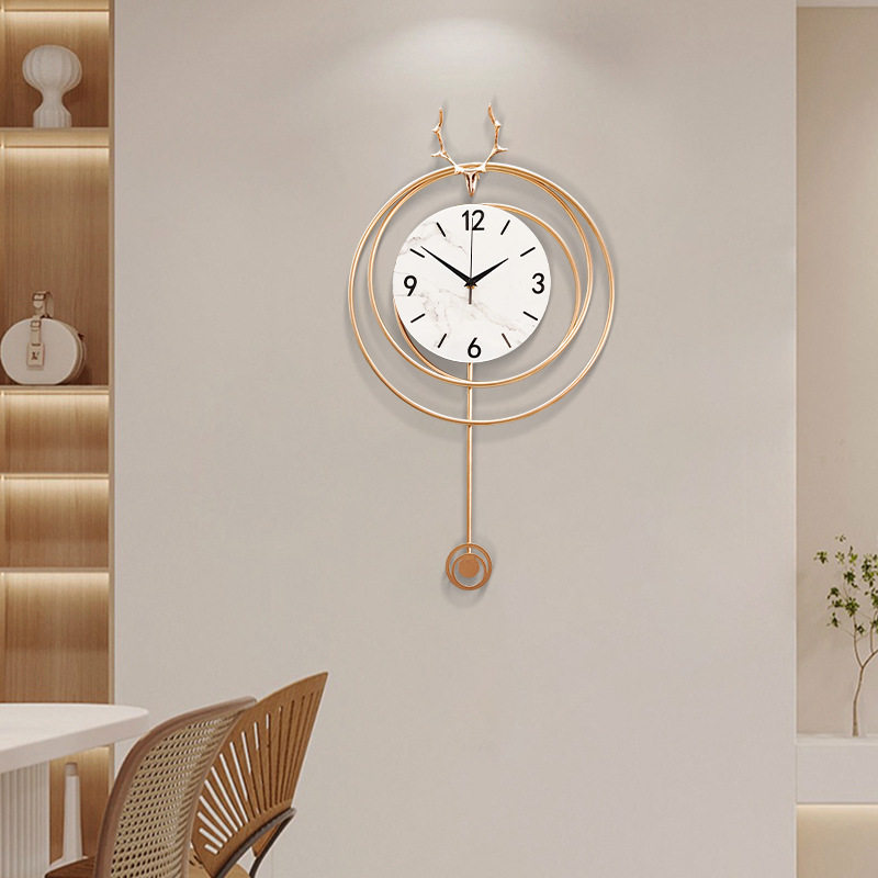 工厂制作客厅书房北欧现代简约轻奢单面挂钟批发