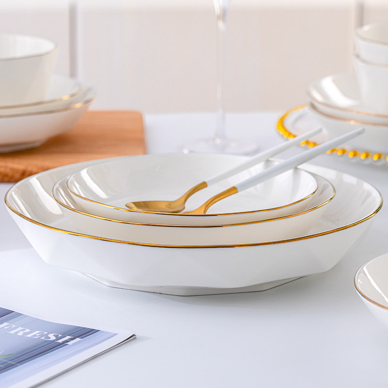 盘子菜盘家用2025新款炒菜深盘金边餐具陶瓷碟子组合碗碟套装汤盘,模玩/动漫/周边/娃圈三坑/桌游,文化/体育周边,淘宝优惠券,粉丝福利购,淘宝优惠卷