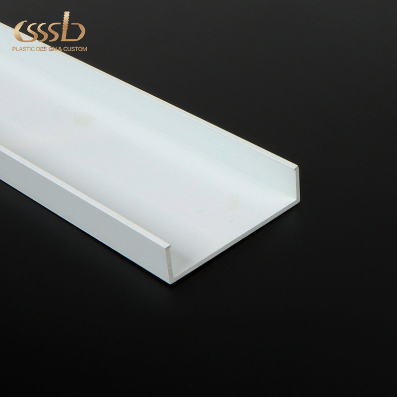 PVCU型卡槽PPABS材质挤出塑料件办公桌排线槽盖板绝缘耐磨