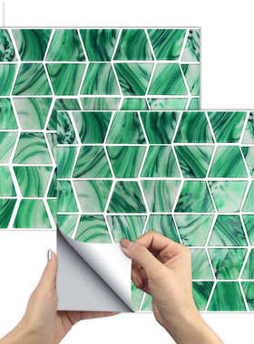 AMJ家庭装饰耐高温防油防水厨房灶台壁纸 仿滴胶3D墙贴水晶FDJ19