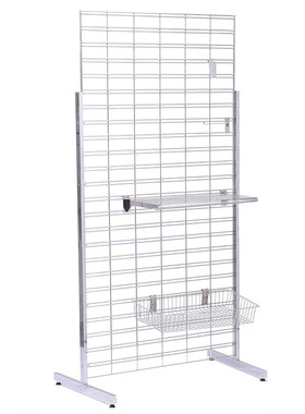 饰品店专用展示网格架 10*10cm电镀铬T字脚网格墙