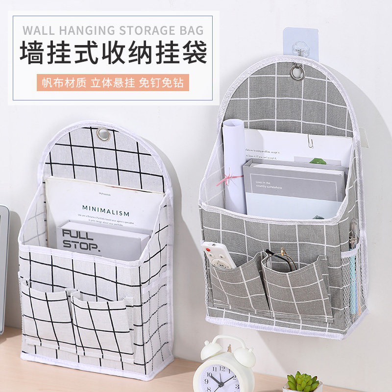 挂墙信件收纳袋挂袋信袋兜墙上床上置物神器防水袋子宿舍布艺防水