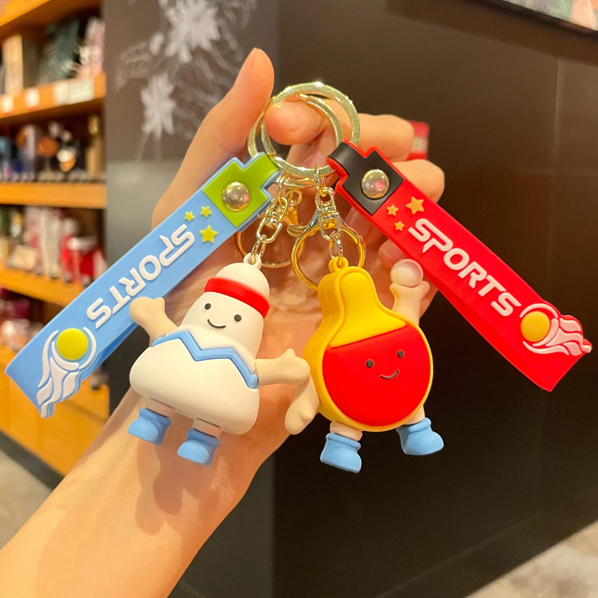 原创运动系列羽毛球卡通钥匙扣挂件可爱足球篮球周边小礼品配饰男