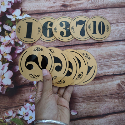 餐饮店桌号牌数字烧烤店桌号贴餐桌号码贴桌子台号贴塑料数字牌贴