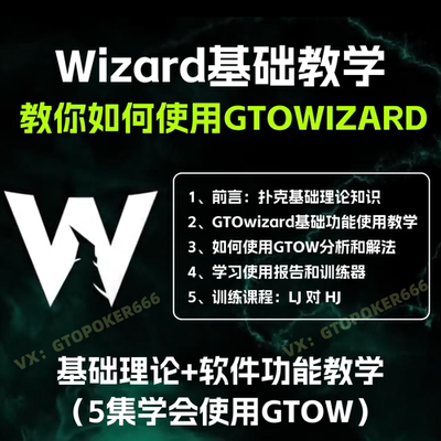 德州扑克GTOWizard基础教学课程