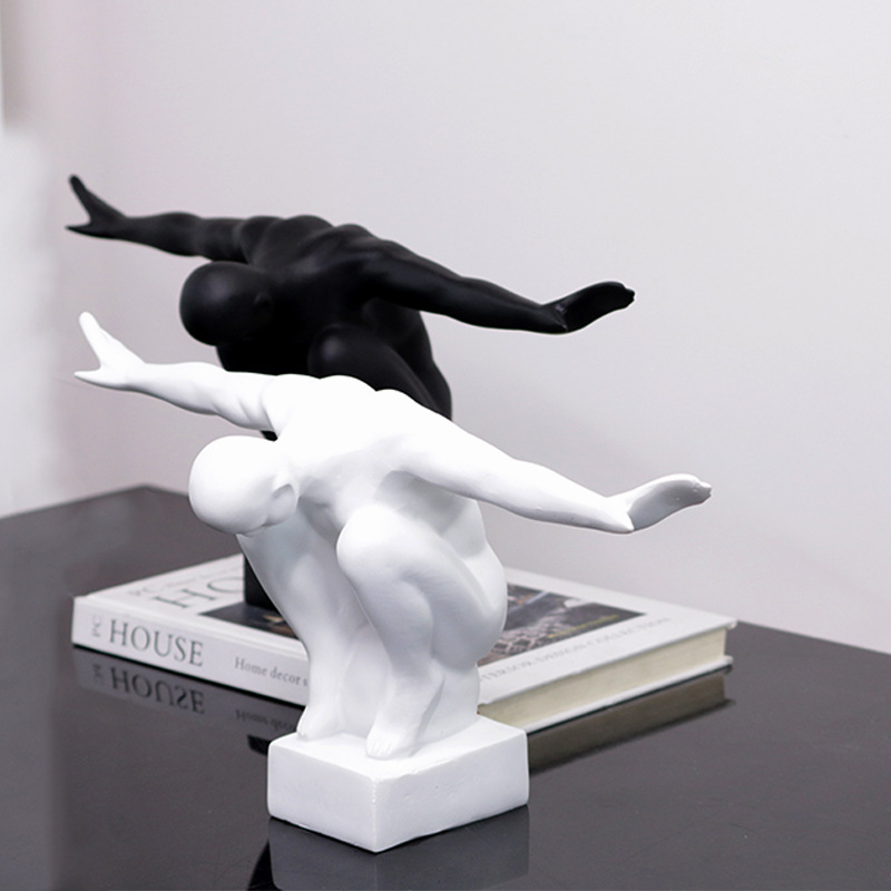 现代运动人物摆件客厅电视柜装饰创意样板房软装摆设吧台桌面摆件