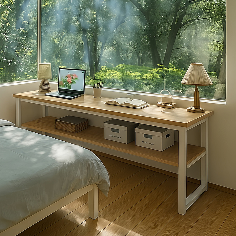 卧室靠墙桌子窗边长条窄桌家用电脑桌长条桌子小户型床边夹缝书桌