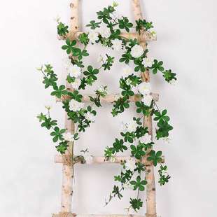 仿真花藤条子规叶玫瑰蔷薇假花藤装饰树叶吊顶藤蔓植物绿植墙壁挂
