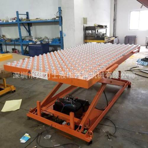 滚珠式电动平台车固定式模具液压平台车滚筒电动升降平台