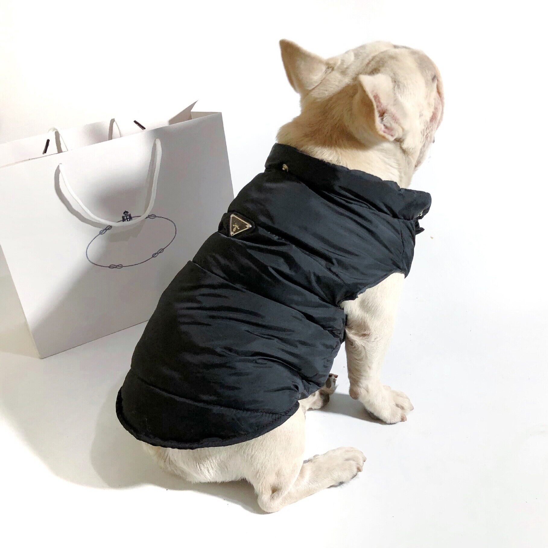 宠物潮牌狗狗衣服秋冬保暖加厚雪纳瑞法斗棉服泰迪柴犬柯基棉马甲