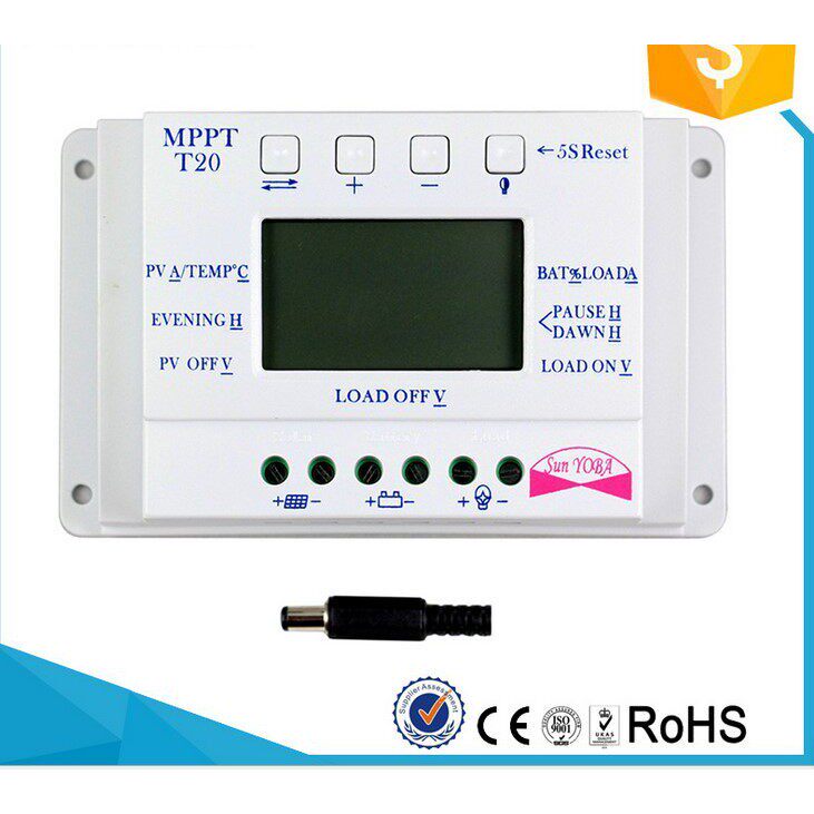 M20太阳能控制器12V24V20A液晶显示可调晨亮太阳能路灯控制器