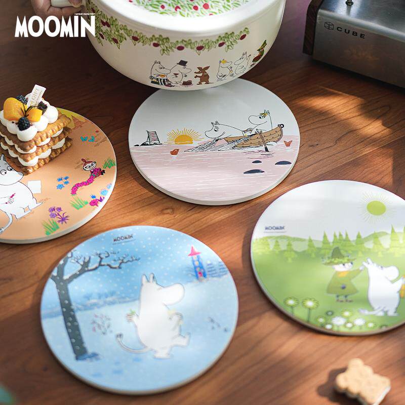 芬兰姆明moomin陶瓷锅垫套装垫子砂锅隔热耐高温桌垫圆形隔热耐热