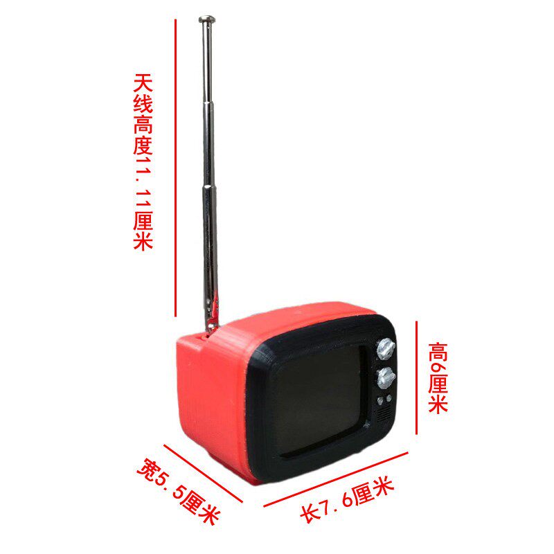 迷你厨房小电视机厨房食玩复古微缩高清可播放扮家家酒玩具彩色电