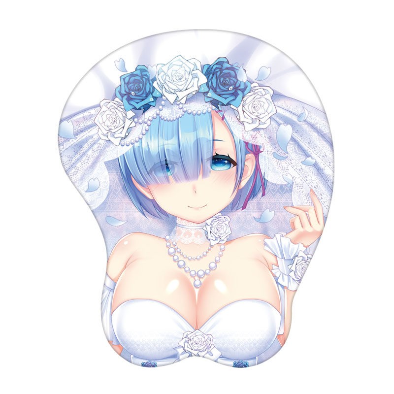 从零开始的动漫雷姆拉姆美女胸部电脑3d立体护腕滑鼠垫手腕垫定制