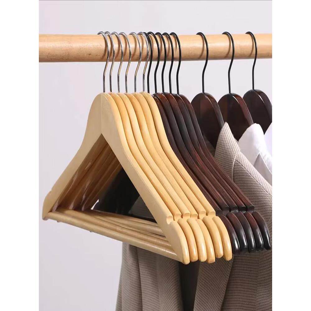 实木衣架挂钩家用木头衣挂服装店木质衣撑木制挂衣晒衣架衣服架子