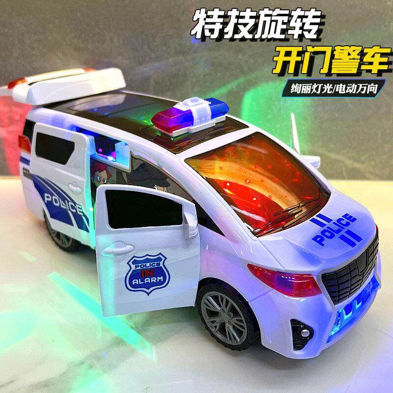 儿童电动跳舞自动开门万向警车男孩玩具小孩女孩小汽车