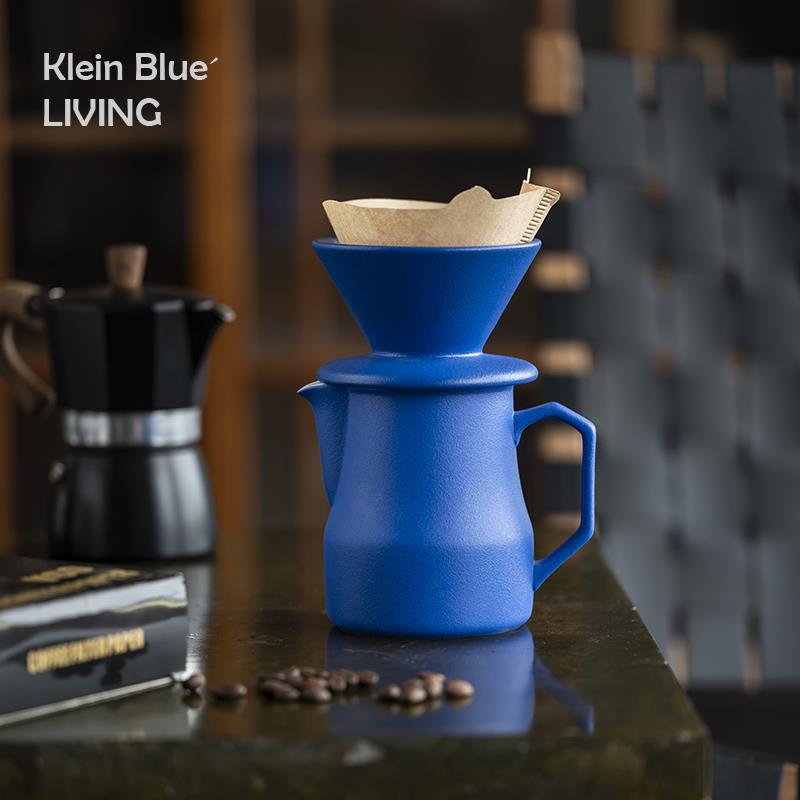 Klein Blue＇LIVING 克莱因蓝手冲咖啡壶套装 手工陶瓷分享壶滤杯