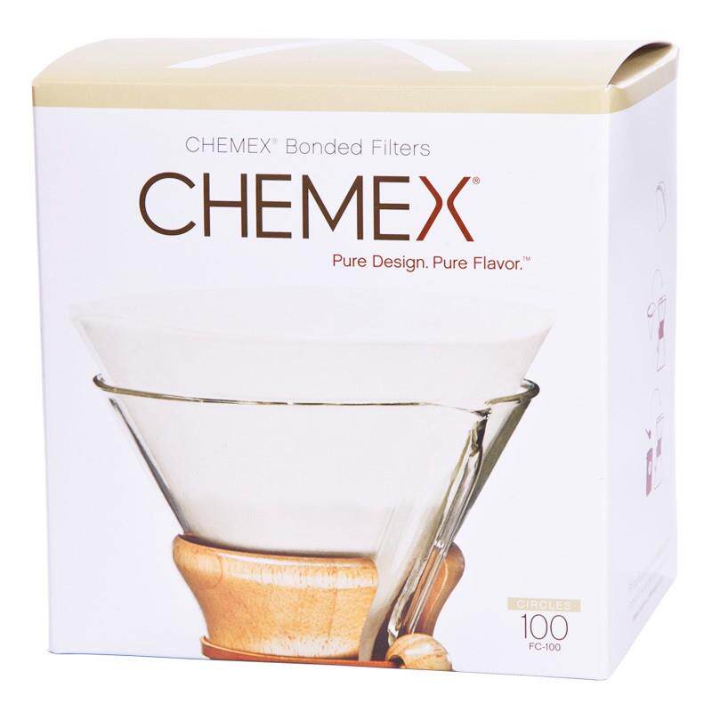 Chemex 咖啡滤纸（6人份）咖啡壶用原浆滤纸正方形圆形100张/盒