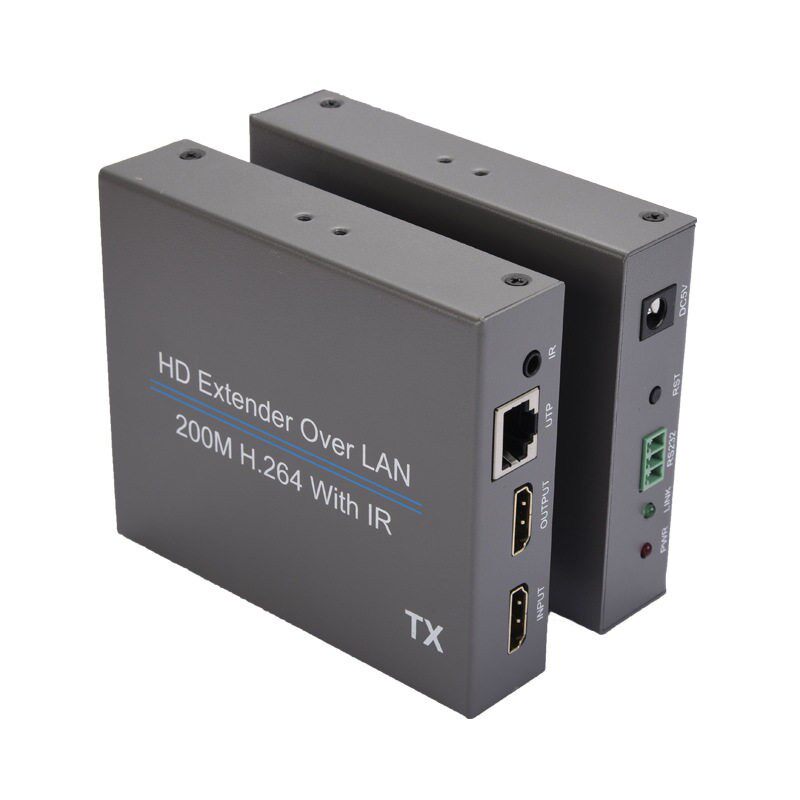 HDMI 200米网路线延长器IR带HDMI延长本地环出H.264 带红外回传功能