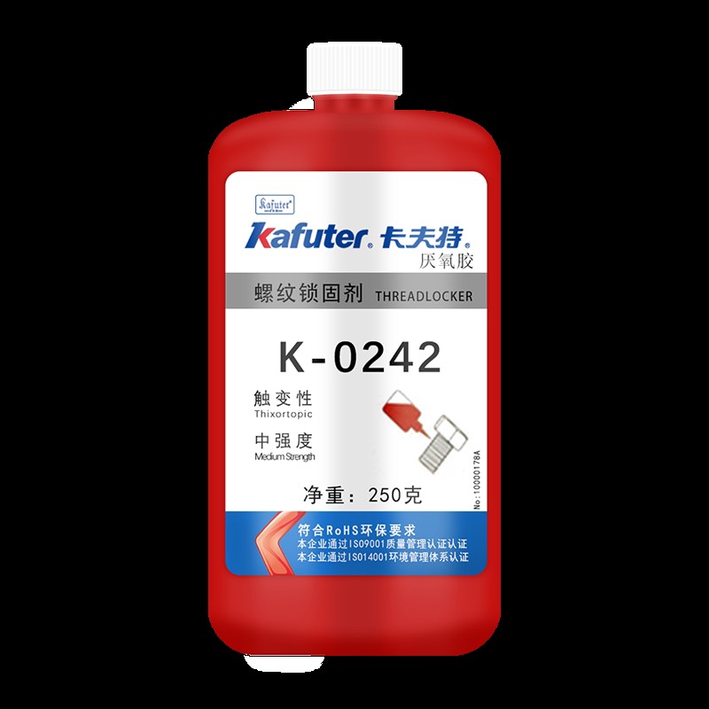 卡夫特K0242螺纹胶可拆卸蓝色通用型厌氧胶中强度锁固密封剂250克