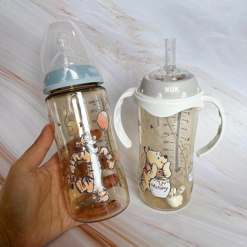 德国nuk新生婴儿PPSU塑料耐高温奶瓶吸管式宝宝防胀气奶嘴带手柄