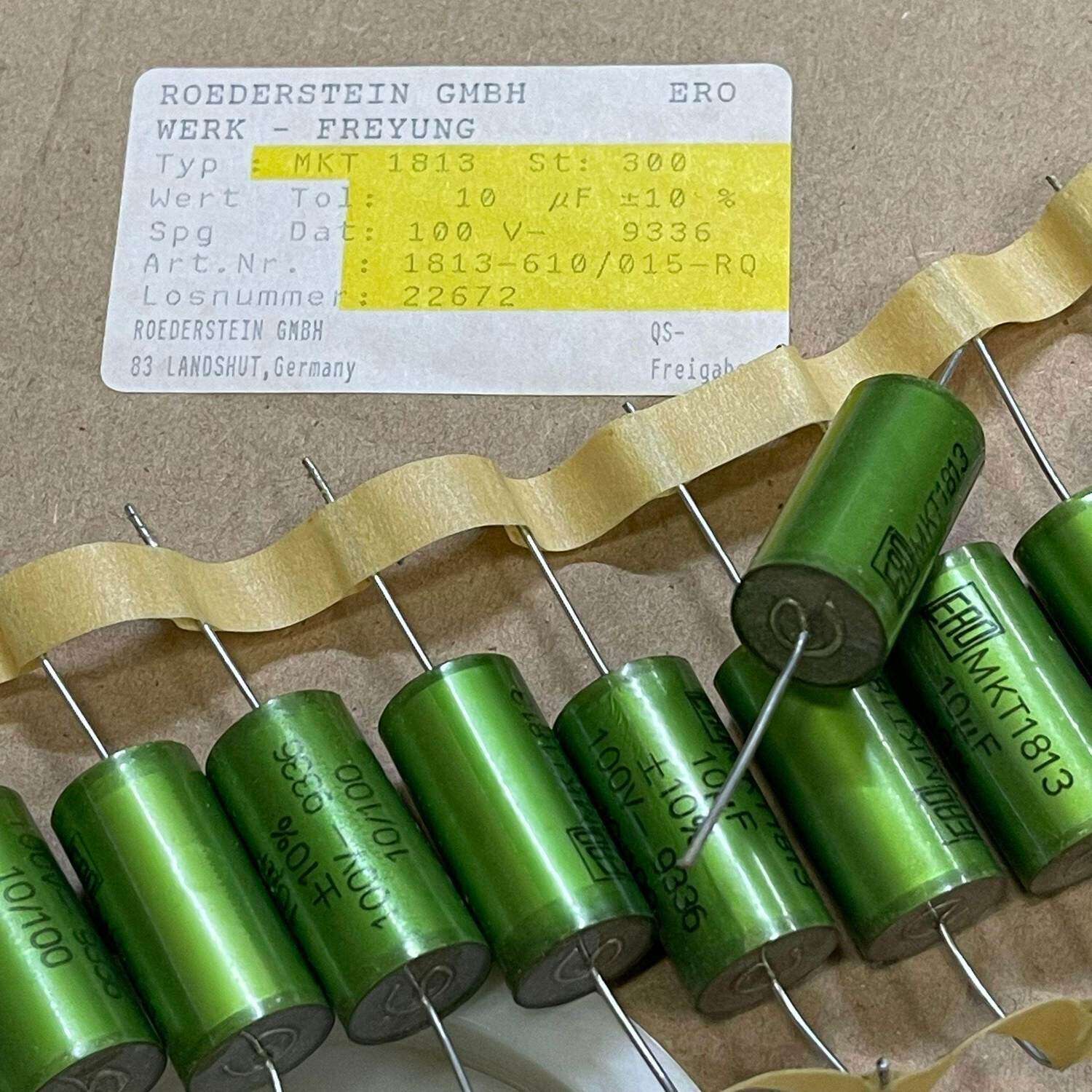 德国 绿精灵 ERO 10UF 100V MKT1813 铜脚分频耦合无极薄膜电容