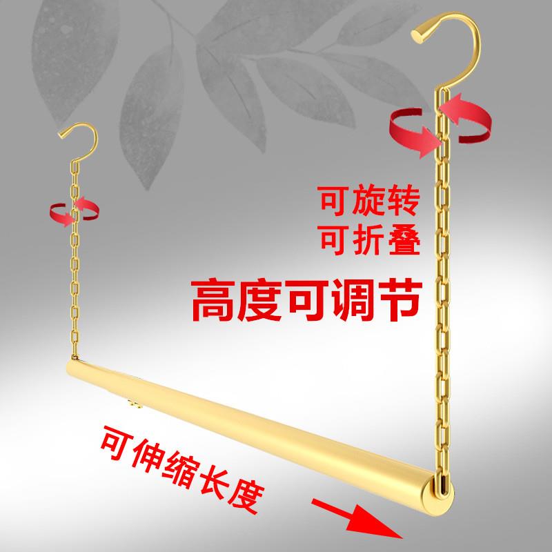 阳台悬挂衣杆衣柜可加层活动晾衣架简易窗户窗台晾衣杆小型晒衣架
