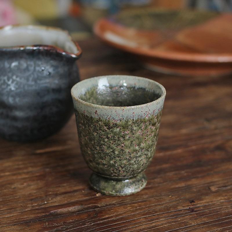 日本进口 复古酒杯茶杯品茗杯 陶瓷磨砂主人杯单杯小茶盏个人杯