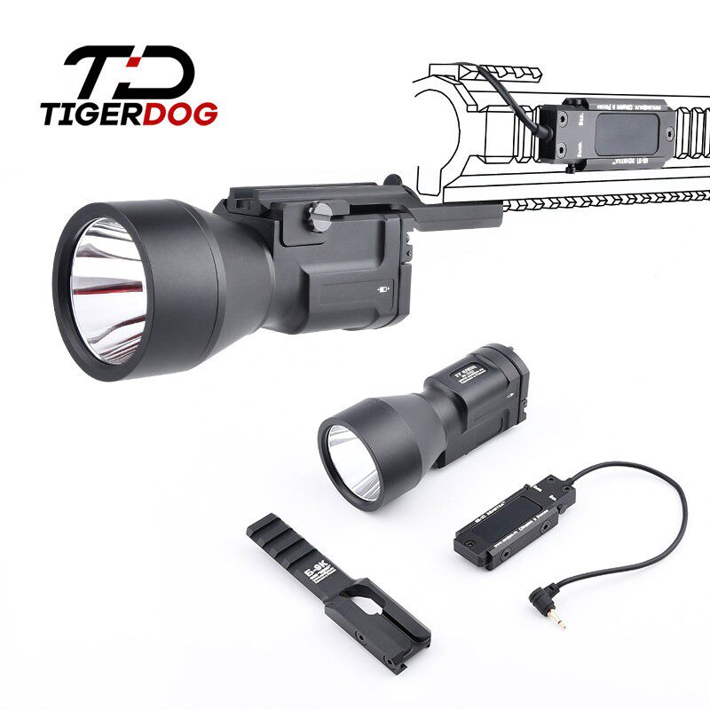 TigerDog手电筒KLESCH-2U强光爆闪LED灯照明金属下挂手电筒1000流