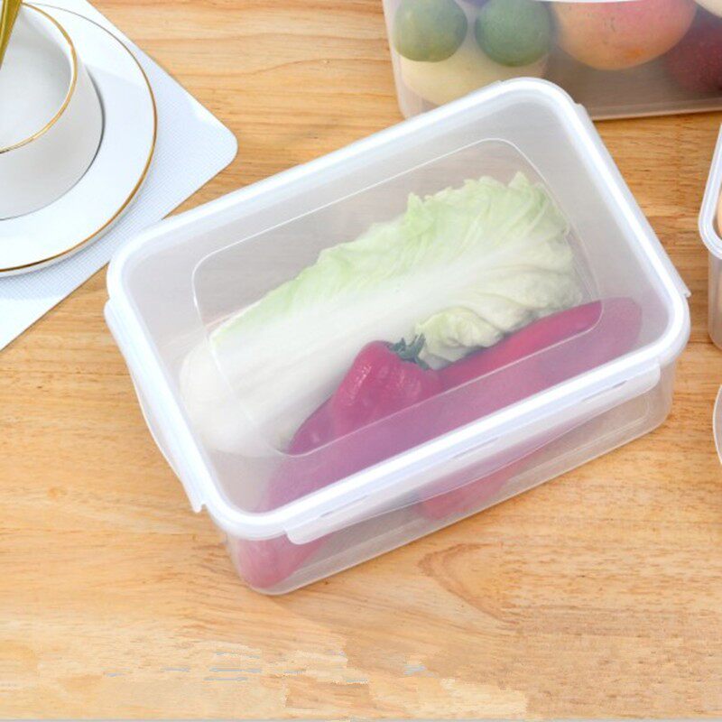 长方形透明密封保鲜盒蔬果收纳塑料饭盒微波冷藏水果饭菜盒