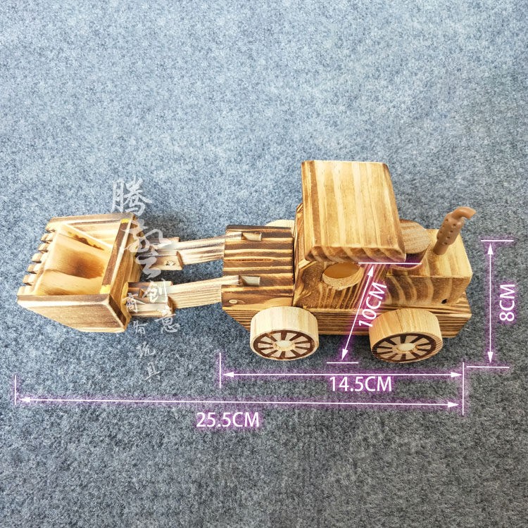 新包邮旅游风景区热卖木制儿童玩具工程车推土机木质模型工艺品摆