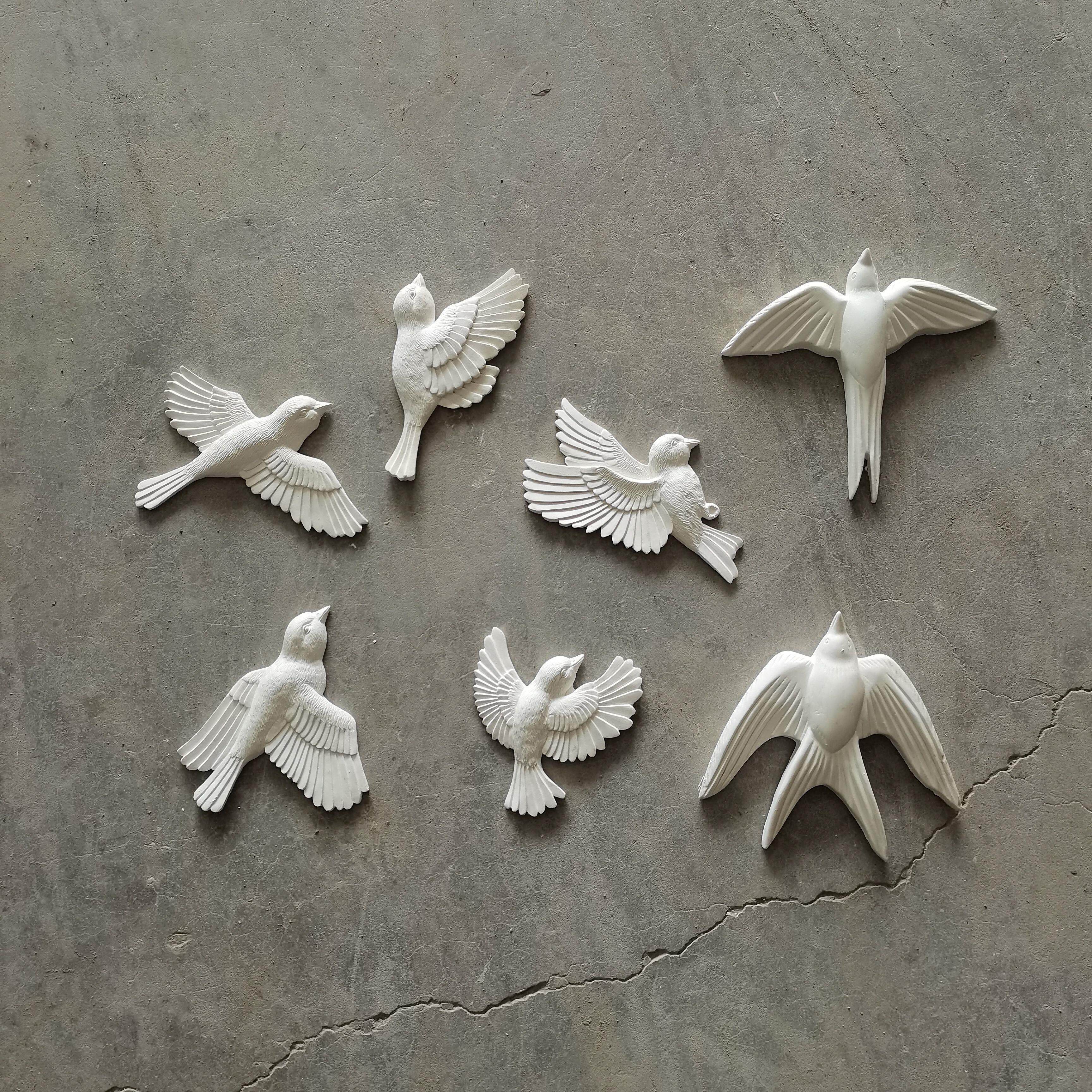 现代简约创意小鸟蝴蝶墙饰客厅电视背景墙面装饰品墙上立体小摆件