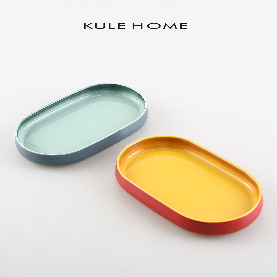 KULE HOME 香薰托盘轻奢陶瓷酒店毛巾家用洗手台钥匙收纳盘置物盘