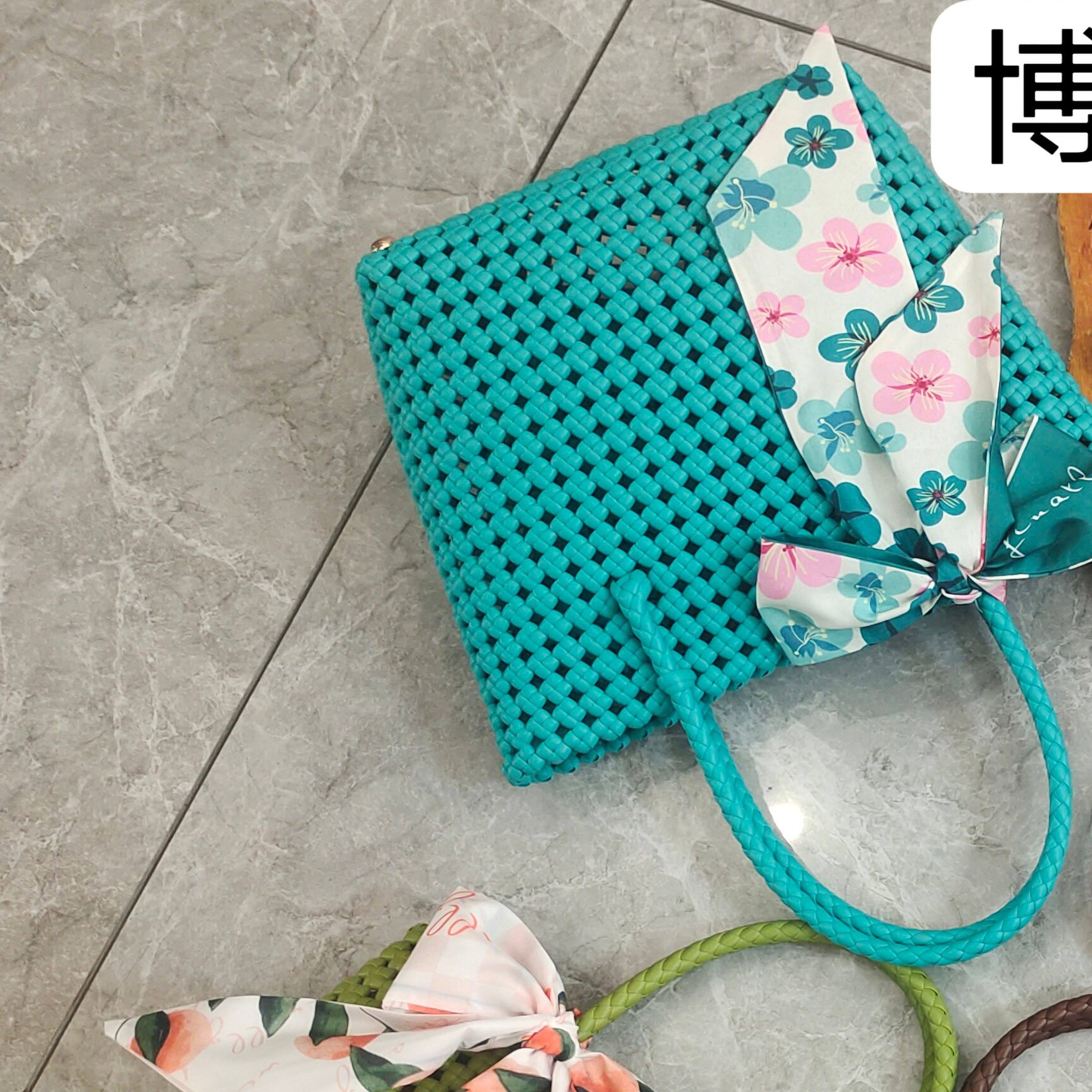 （晴晴妈家）材料包PE藤条手工编织双肩包斜肩包单肩手拿包圆形包