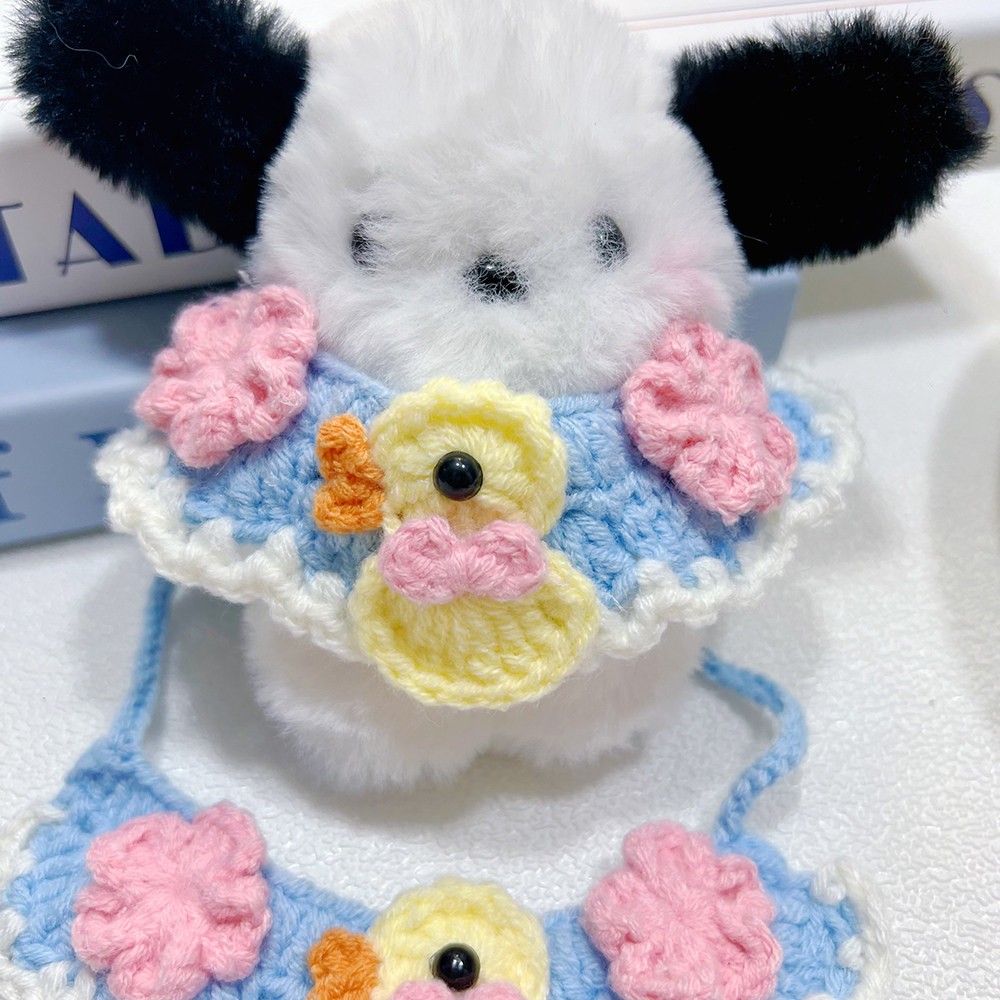 小奶猫围脖超迷你 XXS 10cm 棉花娃娃玩偶围兜宠物口水巾狗狗围兜