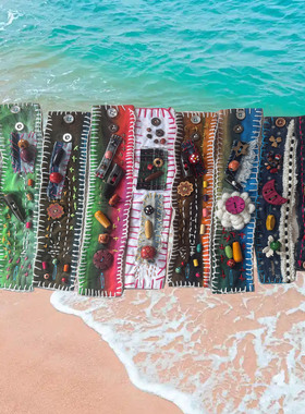 原创设计牛仔拼布撞色手链情侣