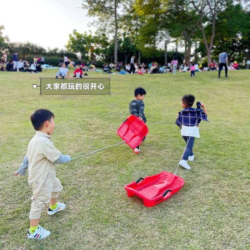 滑草板儿童划草垫草地滑雪板单板双人加厚爬犁成人滑沙板小孩橇车