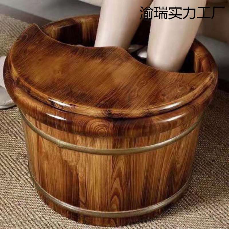 泡脚木桶一件起批香柏木洗脚盆按摩加厚保桶实木足浴桶家居
